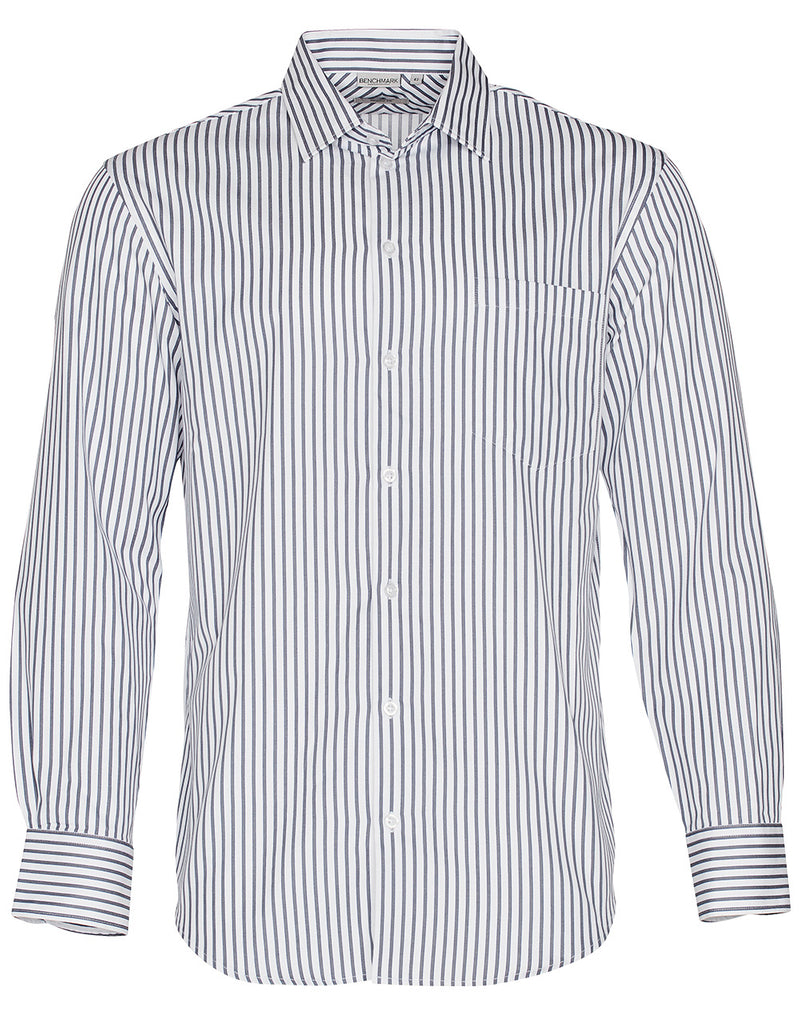 M7310L Men's Executive Sateen Stripe Long Sleeve Shirt