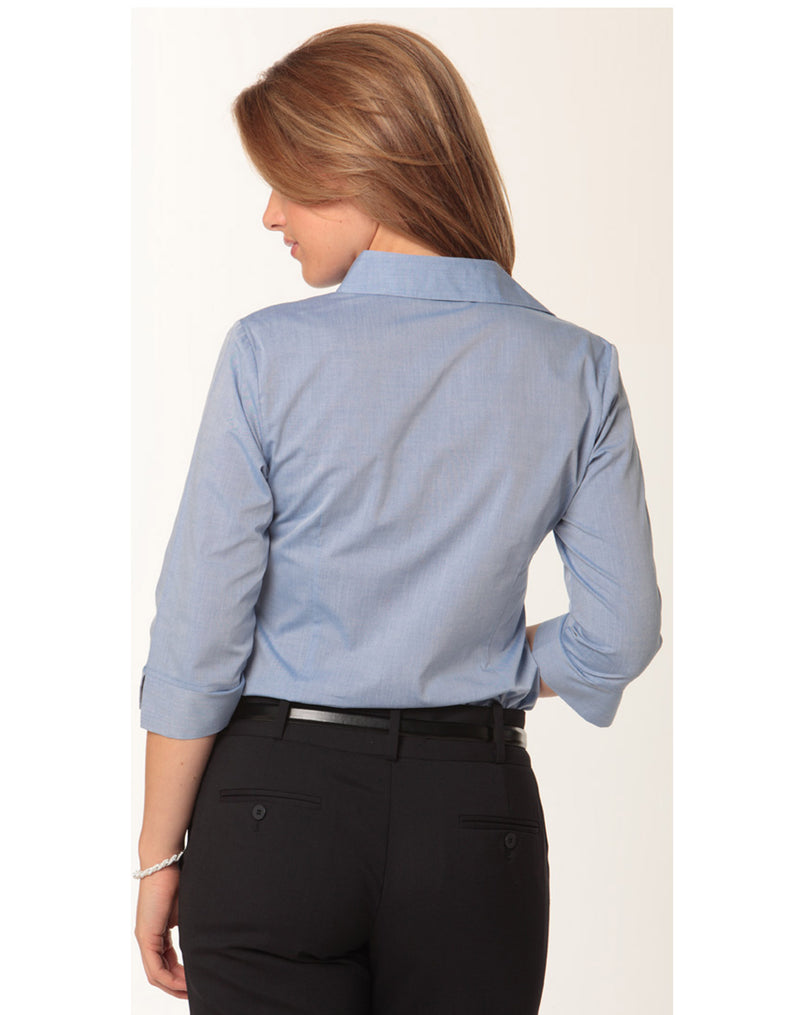 M8013 Women's Fine Chambray 3/4 Sleeve Shirt