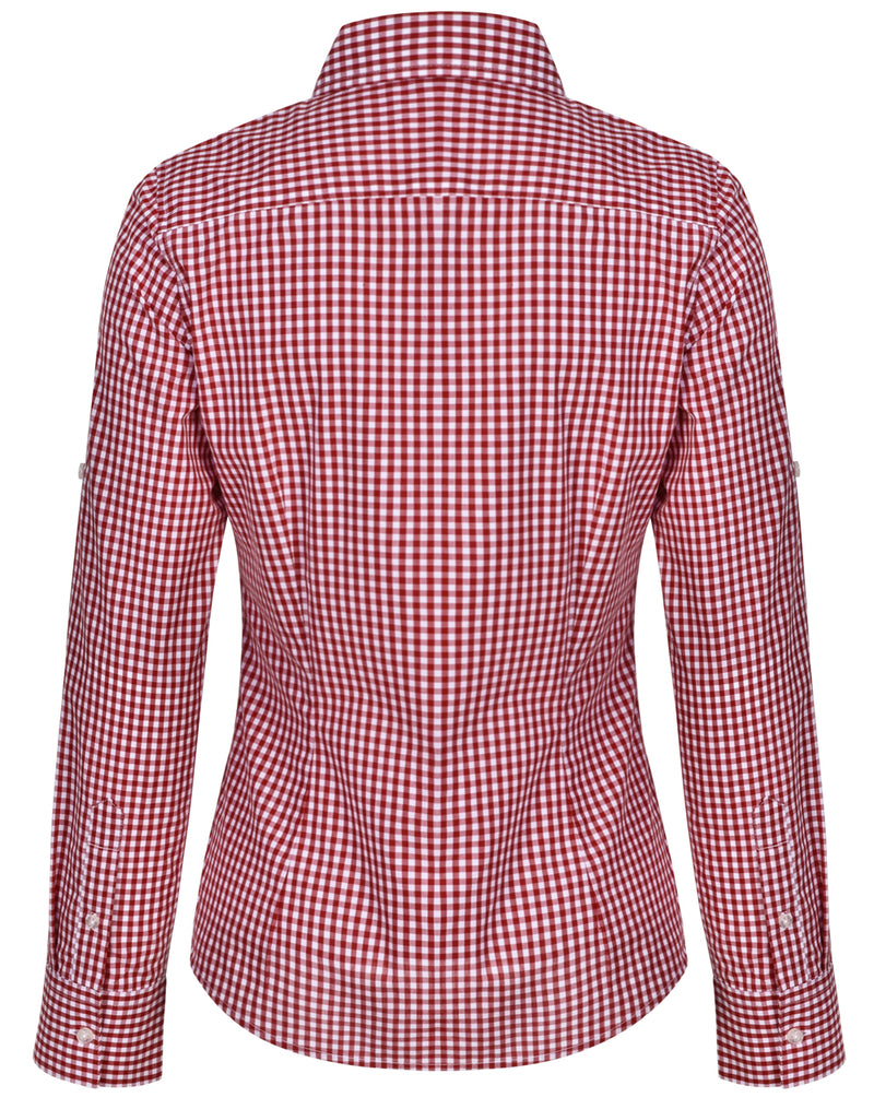 M8300L Ladies’ Gingham Check Long Sleeve Shirt