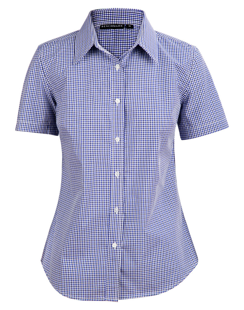 M8320S Ladies’ Multi_Tone Check Short Sleeve Shirt
