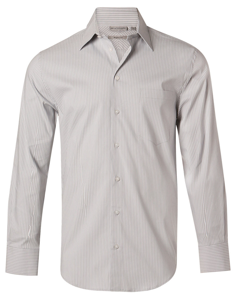 M7200L Men's Ticking Stripe Long Sleeve Shirt