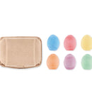 6 chalk eggs in box