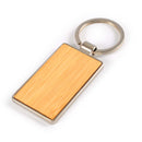 LL3526.Rectangle Bamboo Zinc Keytag