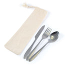 LL8798.Banquet Cutlery Set in Calico Pouch