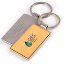 LL3526.Rectangle Bamboo Zinc Keytag