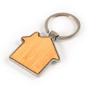 LL3522.House Bamboo Zinc Keytag