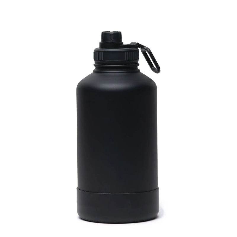 Large size black drink bottle with flip lid.