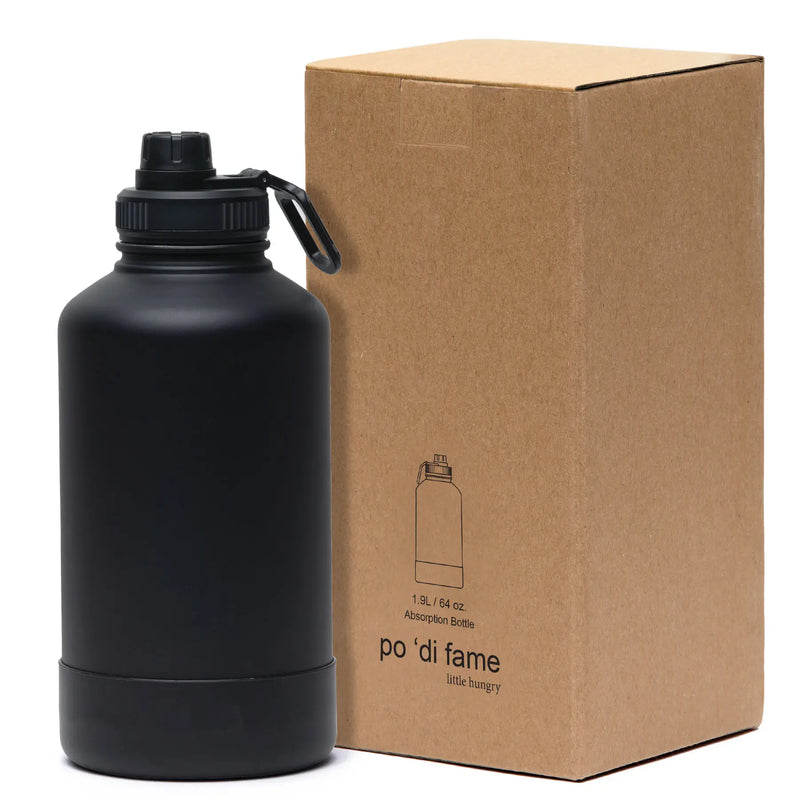 Large Matt Black Drink Bottle 