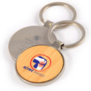 LL3524.Circle Bamboo Zinc Keytag