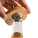 LL4998.Discus Bamboo Bottle Opener Coaster